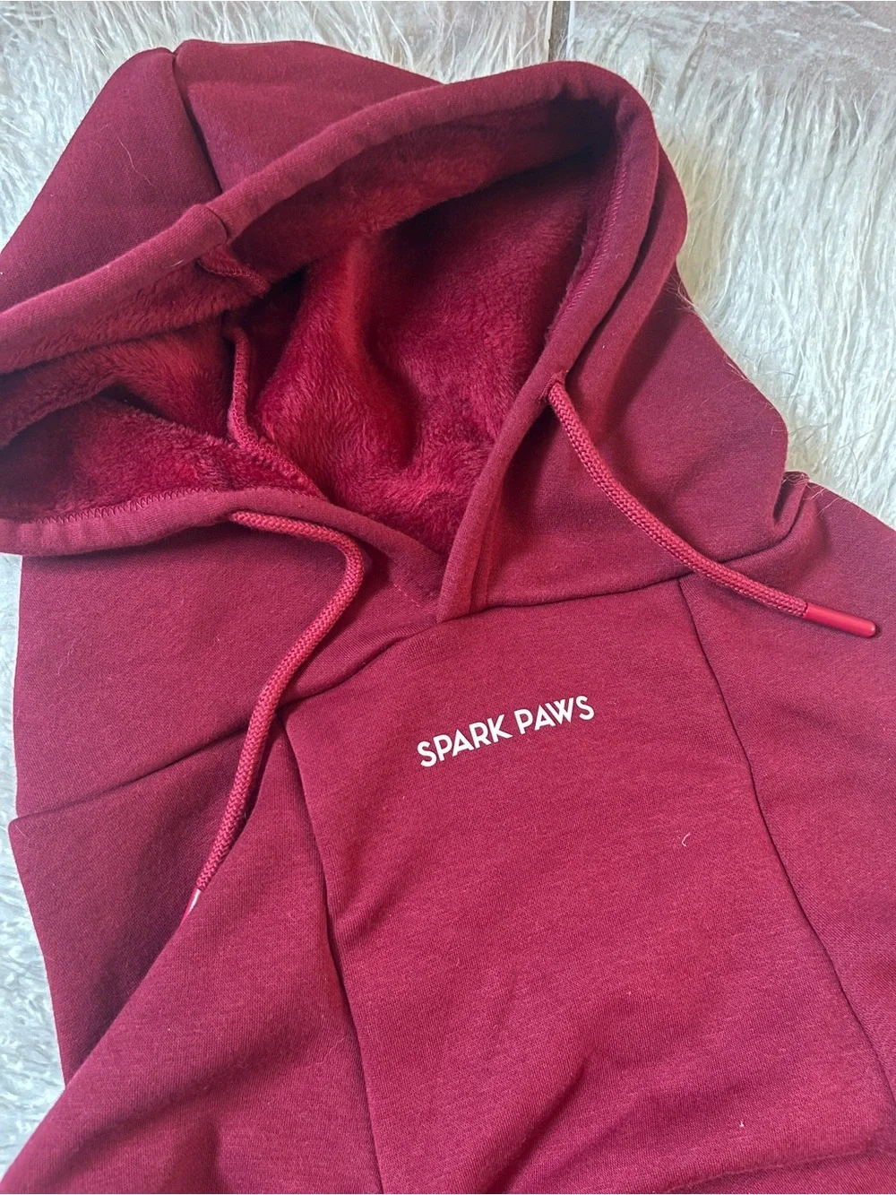 Spark Paws Cozy Hooded Dog Sweatshirt -Wine Red- 4XL